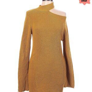 RTA Off the Shoulder Cotton Turtleneck Sweater Dress XS